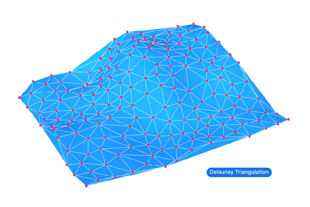 Mesh from Points in Grasshopper using Delaunay Triangulation