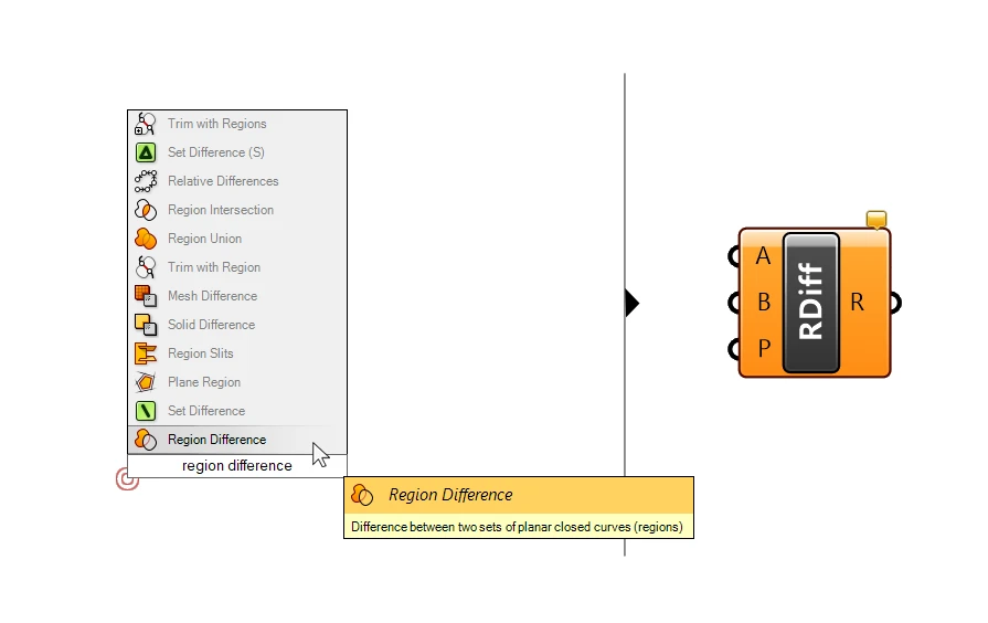 Adding the Region Difference component