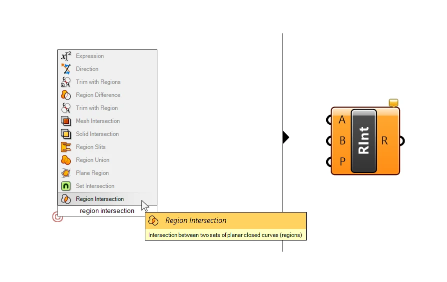 Adding the Region Intersection component