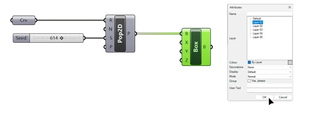 Baking in Grasshopper - Choosing a destination layer