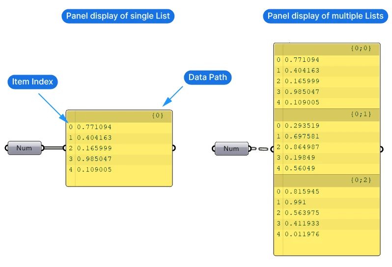 Index and Data path in the Panel