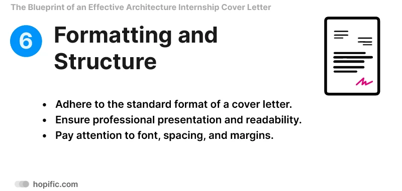 formatting and structure of your cover letter
