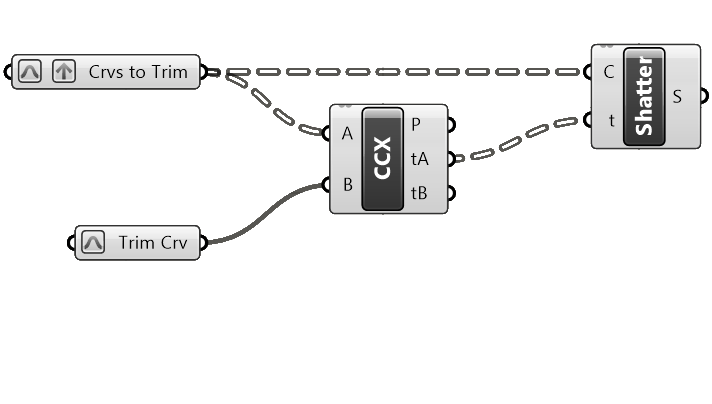 How to split a curve with another curve in Grasshopper