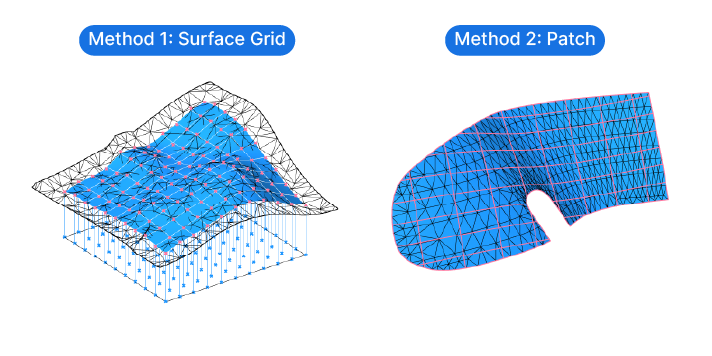 Two methods for converting Mesh to Surface in Grasshopper