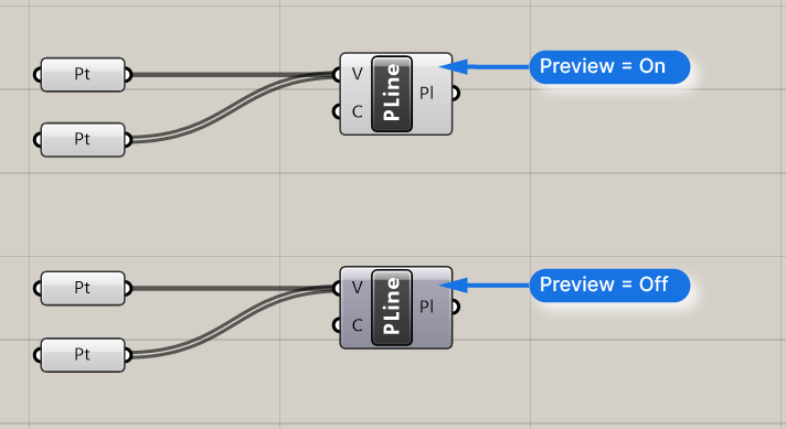 Component preview gray shading