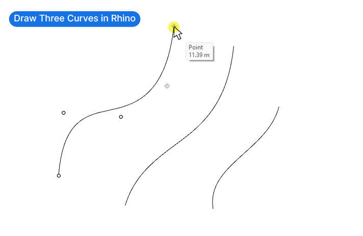 Creating three curves in Rhino