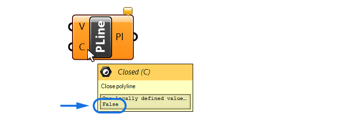 Default values in component inputs
