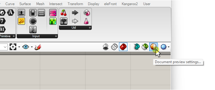 Adjusting the document Preview settings in Grasshopper