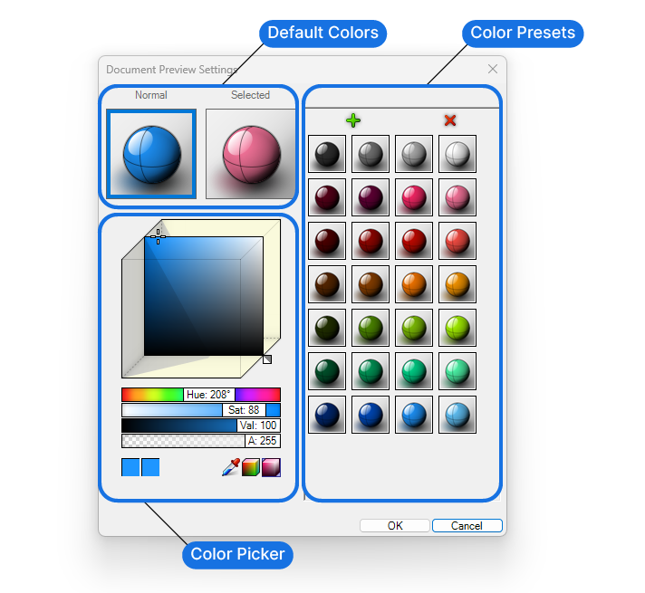 Changing preview colors in the Grasshopper document preview settings