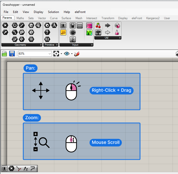 Navigating the Grasshopper Canvas