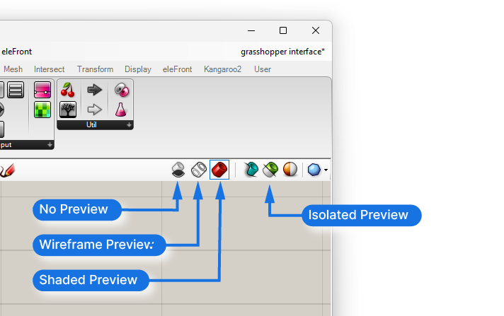 Preview Modes in Grasshopper