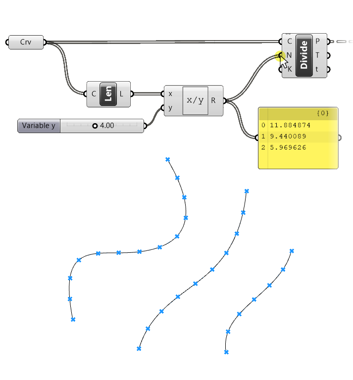 connecting the expression output to the segments input