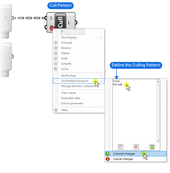 Entering a Cull Pattern in Grasshopper