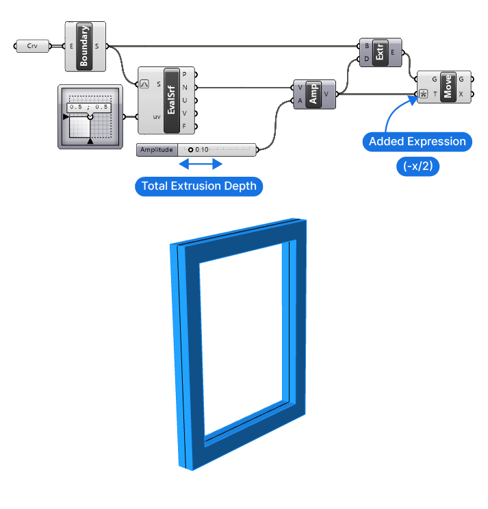 Extrude to Both Sides Grasshopper Tutorial