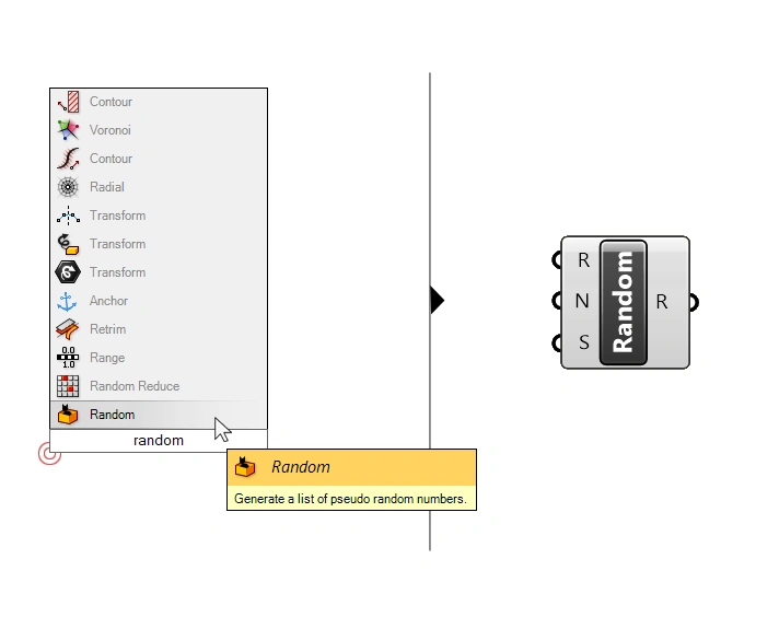 How to Add the Random Component in Grasshopper