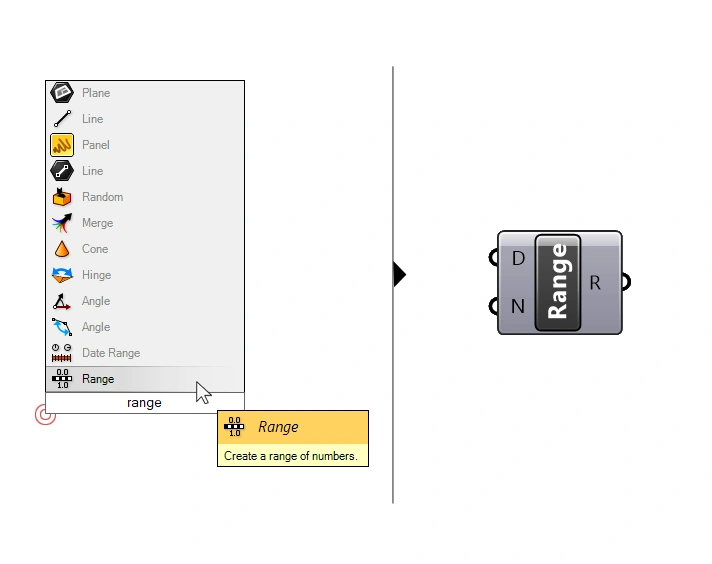 How to Add the Range Component in Grasshopper