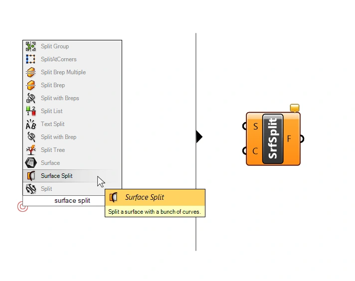 How to Add the Surface Split Component in Grasshopper