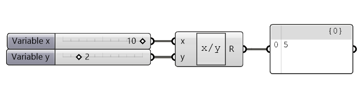 Basic example of the expression component in Grasshopper