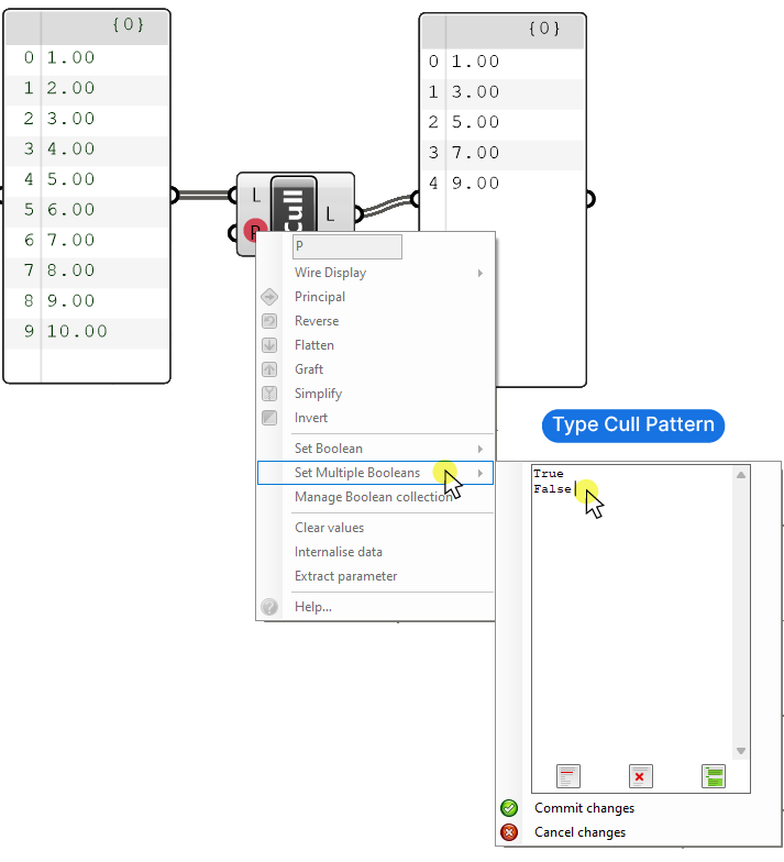 Entering a Cull Pattern with Set Multiple Booleans