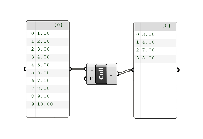 Example of Cull Pattern Component in Grasshopper 1