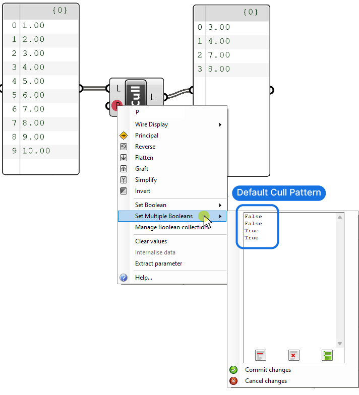 The default Cull Pattern Input