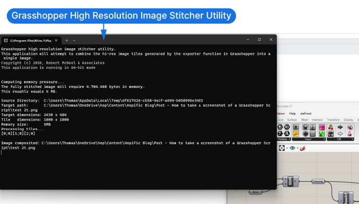How to export a hi-res image of a Grasshopper Script Step 3