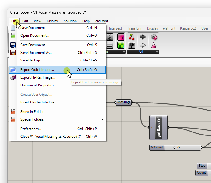 How to take a screenshot of a Grasshopper Script Step 1