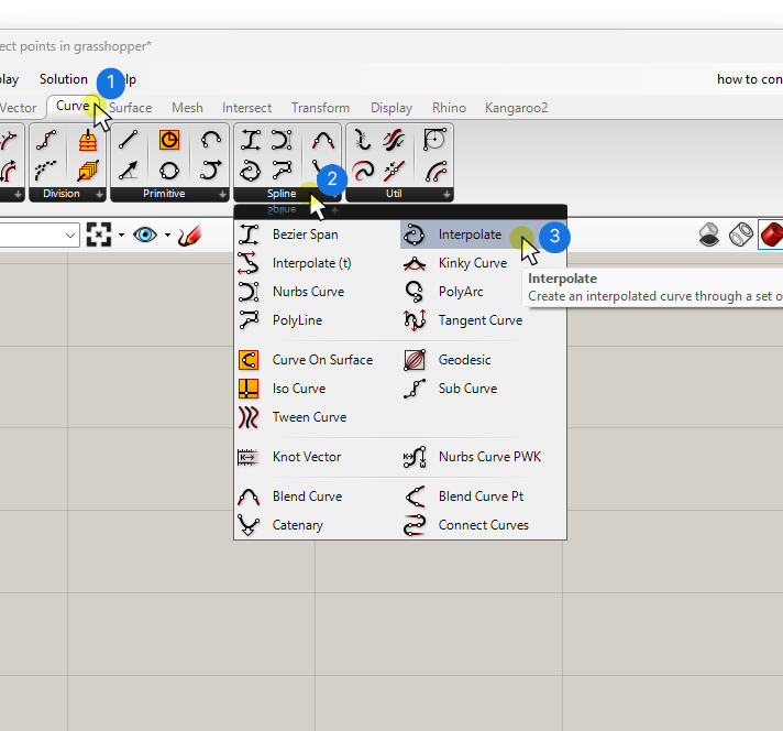 Adding the Interpolate Component in Grasshopper