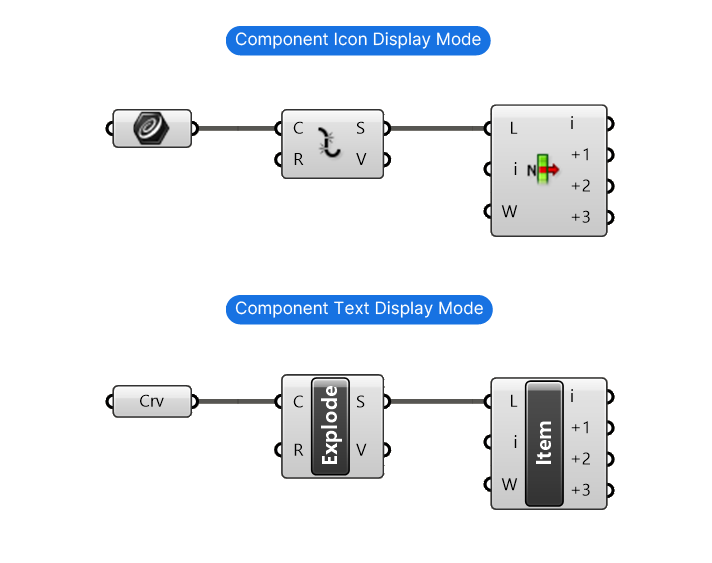 Component Icon and Text Display Modes in Grasshopper