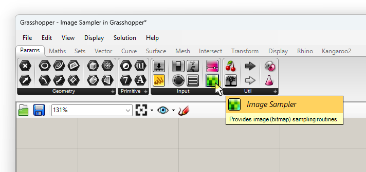 Adding the Image Sample Component in Grasshopper