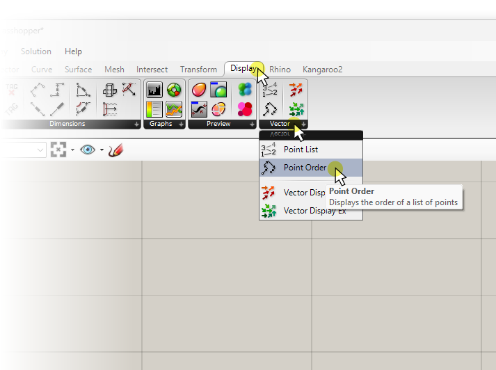 Adding the Point Order component in Grasshopper