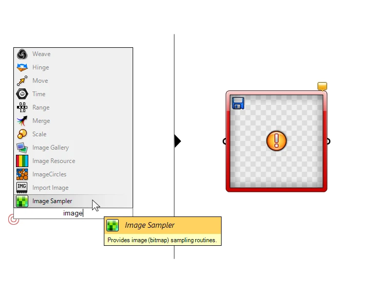 Quick Adding the Image Sample Component in Grasshopper