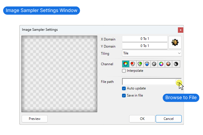 The Image Sampler Settings Window