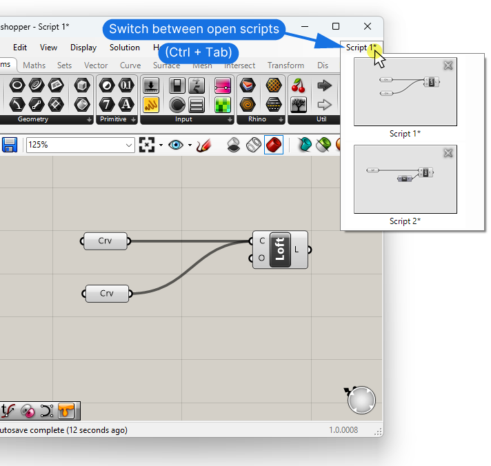 Switching between Grasshopper Scripts