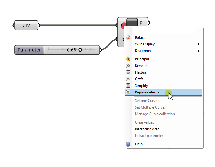 Reparametrizing a component input