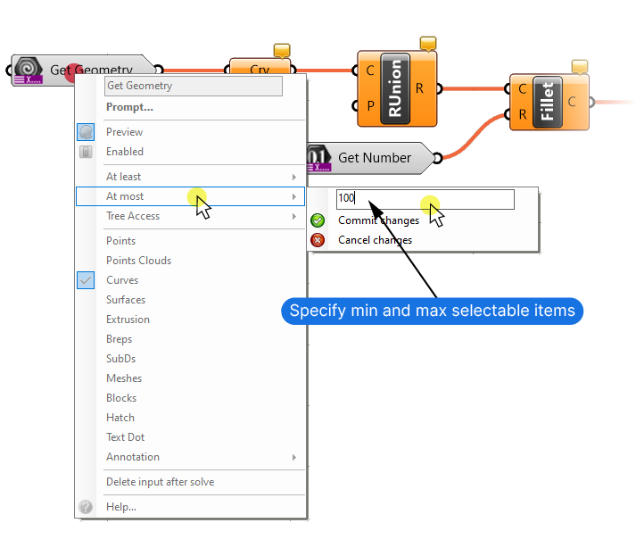 Specifying the min and max selectable items