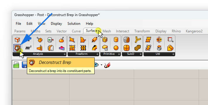 Adding Deconstruct Brep from the Component tabs