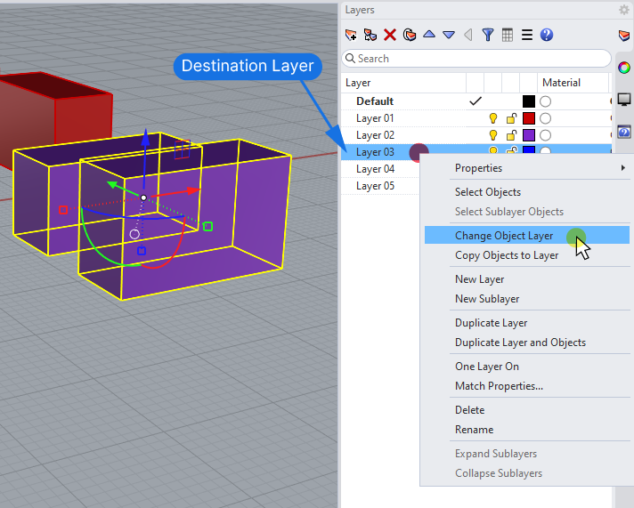 Change Object Layer in Rhino