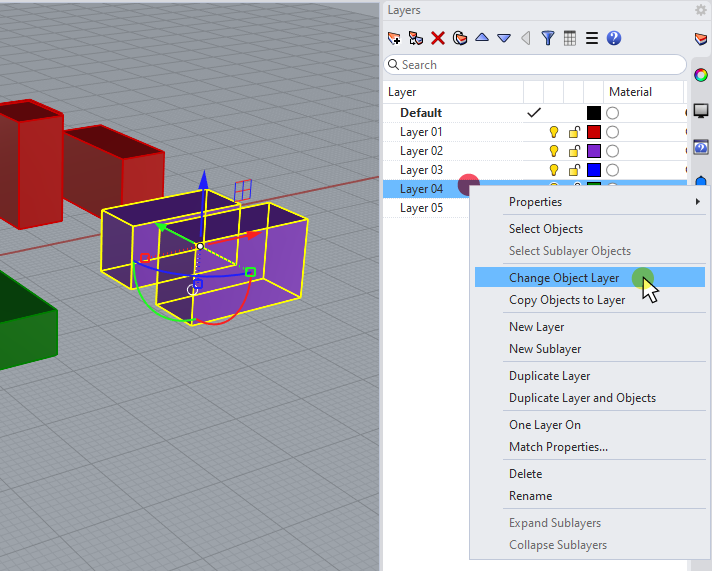 Changing the Layer of Multple Objects in Rhino