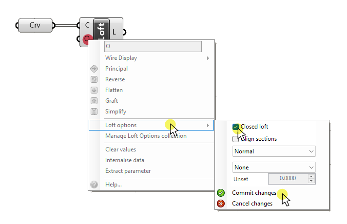 Creating a closed Loft in Grasshopper