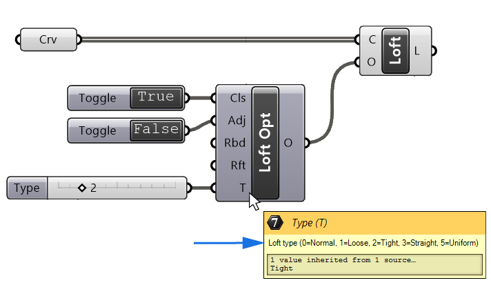 Defining the Loft Type in Grasshopper