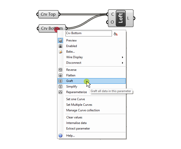 Example Curve Pairing for Lofts Step 3