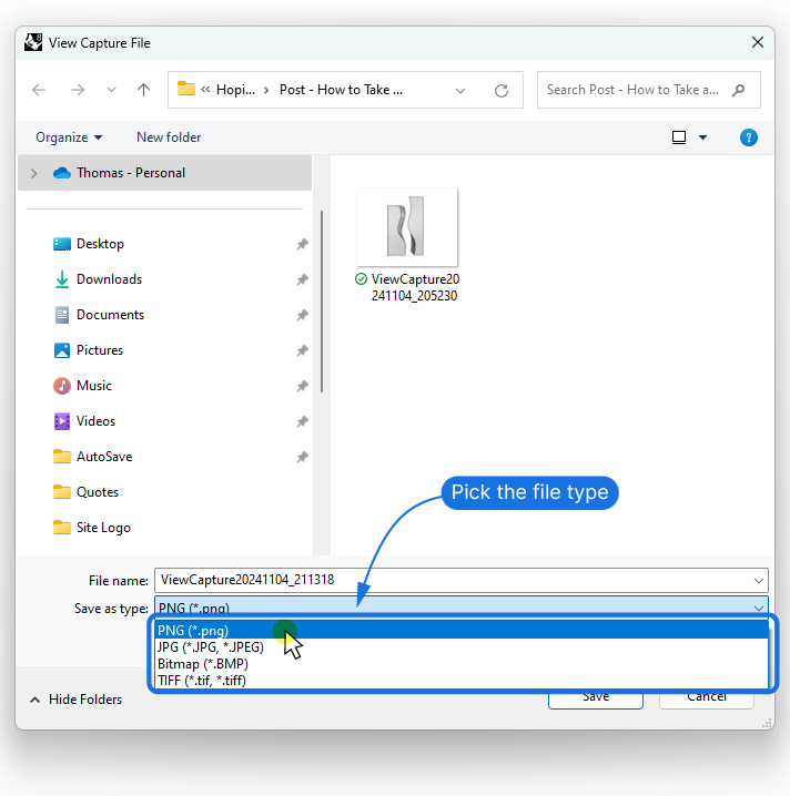 Choosing the right filetype for your Rhino screenshot