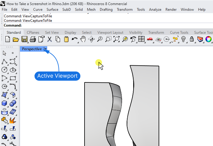 Choosing the viewport to screenshot in Rhino