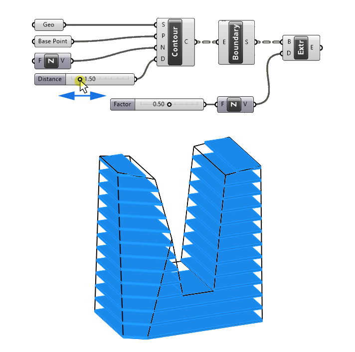 Example of Contours in Grasshopper