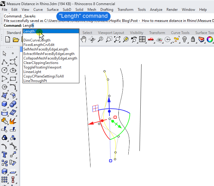 Getting the Length of a Curve with the Length command in Rhino