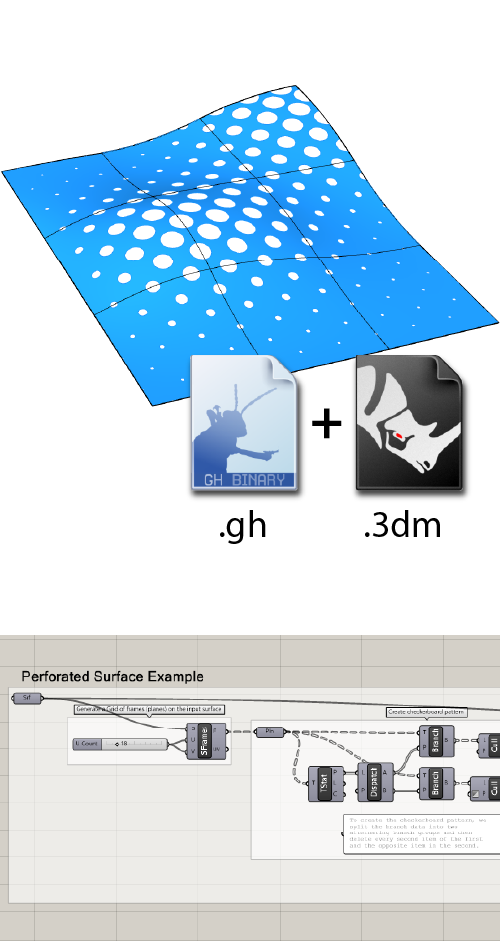 Perforated Surface Grasshopper Example Script