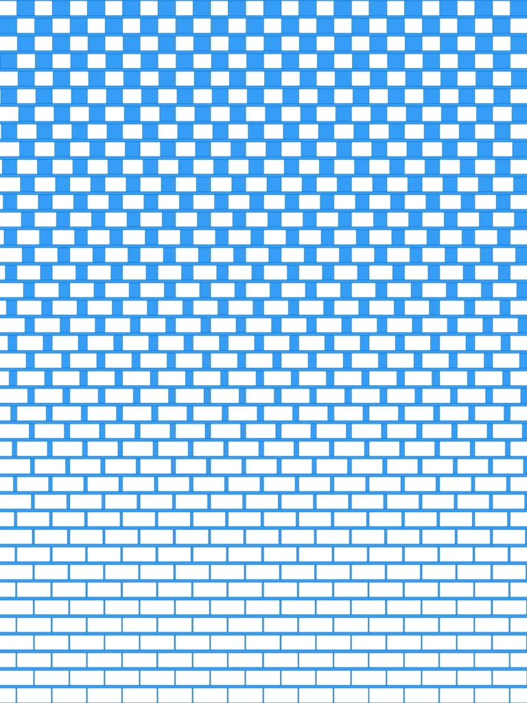 Bricks Inversion Grasshopper pattern: brick grid with horizontal bars, bricks shrinking near a curve